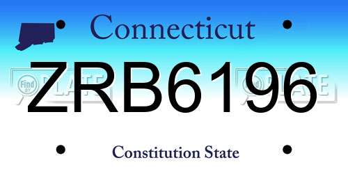 ZRB6196 Connecticut License Plate