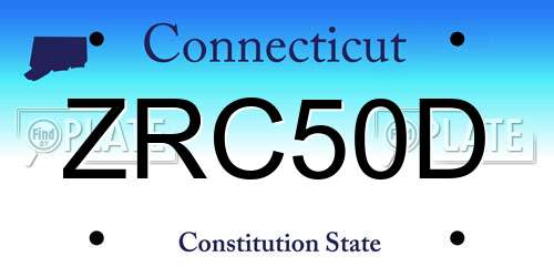 ZRC50D Connecticut License Plate