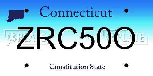 ZRC50O Connecticut License Plate