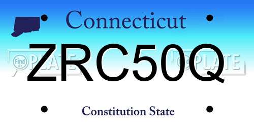 ZRC50Q Connecticut License Plate
