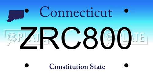 ZRC800 Connecticut License Plate