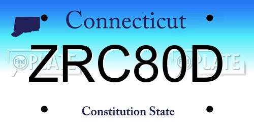 ZRC80D Connecticut License Plate
