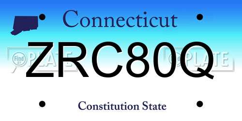ZRC80Q Connecticut License Plate
