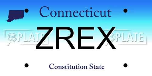 ZREX Connecticut License Plate