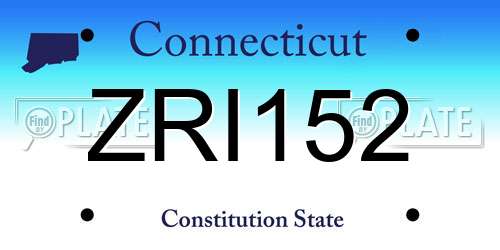 ZRI152 Connecticut License Plate