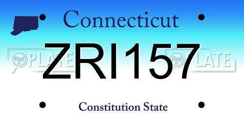 ZRI157 Connecticut License Plate
