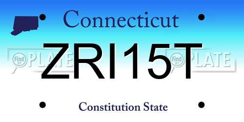 ZRI15T Connecticut License Plate