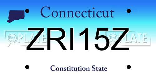 ZRI15Z Connecticut License Plate