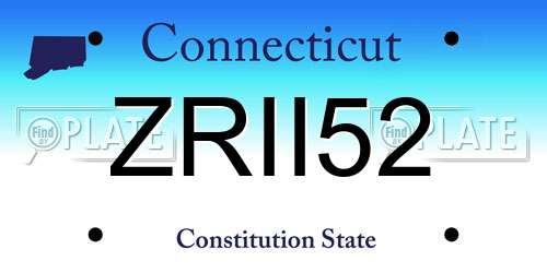 ZRII52 Connecticut License Plate