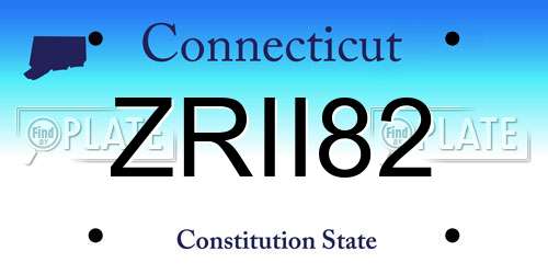 ZRII82 Connecticut License Plate