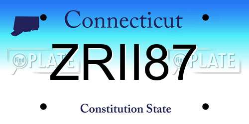 ZRII87 Connecticut License Plate