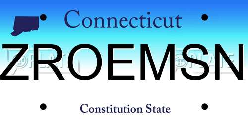 ZROEMSN Connecticut License Plate