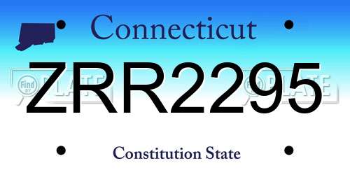 ZRR2295 Connecticut License Plate