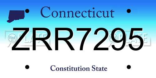 ZRR7295 Connecticut License Plate