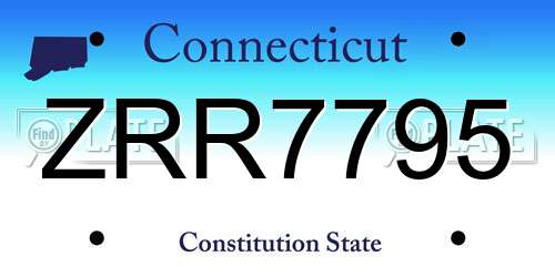 ZRR7795 Connecticut License Plate