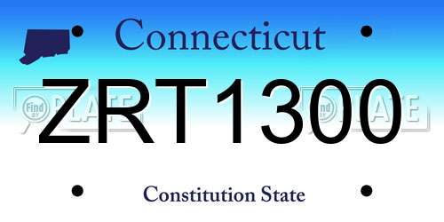 ZRT1300 Connecticut License Plate