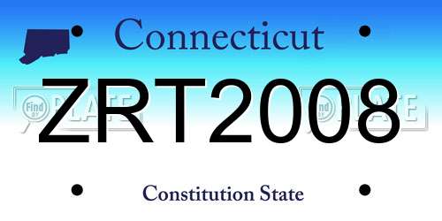 ZRT2008 Connecticut License Plate