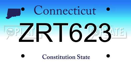 ZRT623 Connecticut License Plate