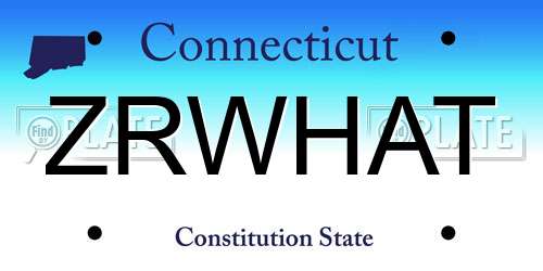 ZRWHAT Connecticut License Plate