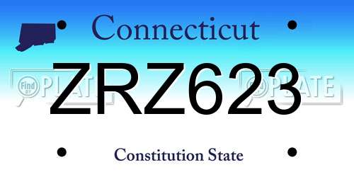 ZRZ623 Connecticut License Plate
