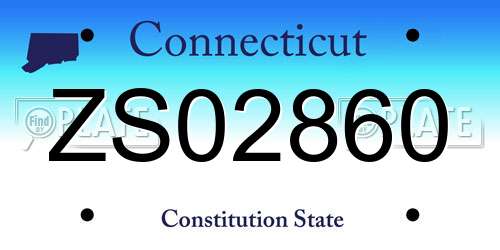 ZS02860 Connecticut License Plate
