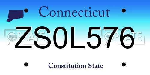 ZS0L576 Connecticut License Plate