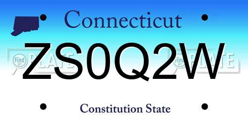 ZS0Q2W Connecticut License Plate