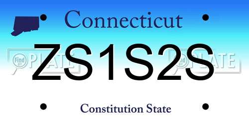 ZS1S2S Connecticut License Plate
