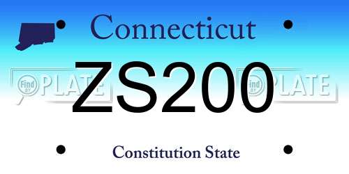ZS200 Connecticut License Plate