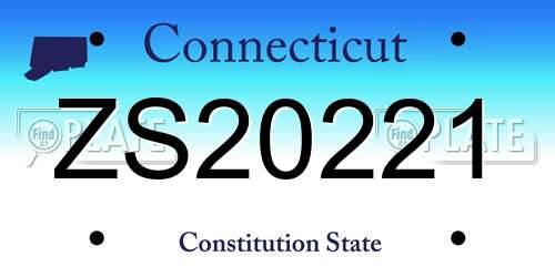ZS20221 Connecticut License Plate