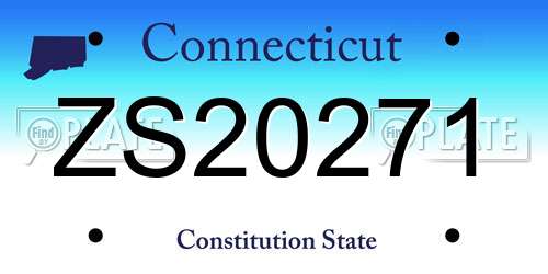ZS20271 Connecticut License Plate