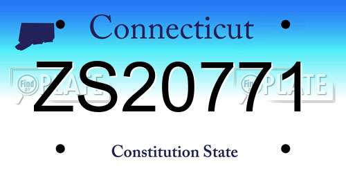 ZS20771 Connecticut License Plate