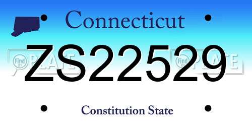 ZS22529 Connecticut License Plate