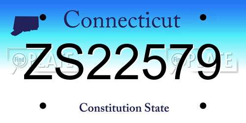 ZS22579 Connecticut License Plate
