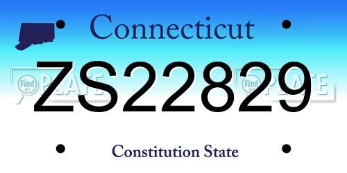 ZS22829 Connecticut License Plate