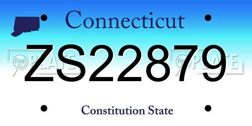ZS22879 Connecticut License Plate