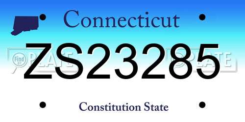 ZS23285 Connecticut License Plate