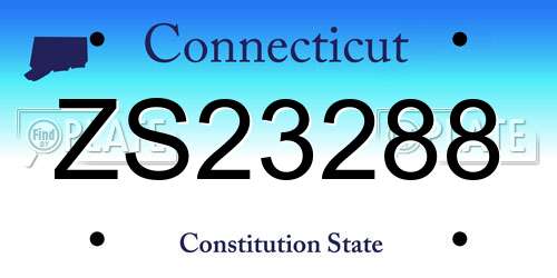 ZS23288 Connecticut License Plate