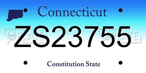 ZS23755 Connecticut License Plate