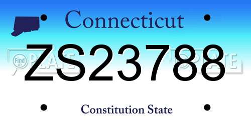 ZS23788 Connecticut License Plate
