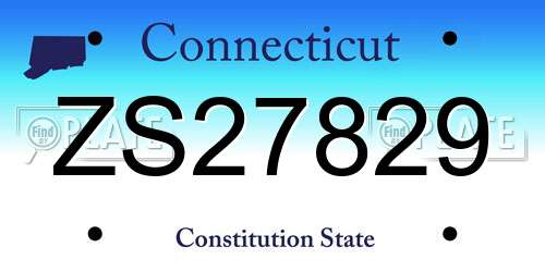 ZS27829 Connecticut License Plate