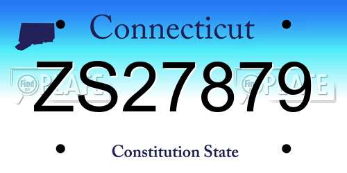 ZS27879 Connecticut License Plate