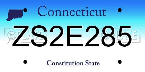 ZS2E285 Connecticut License Plate