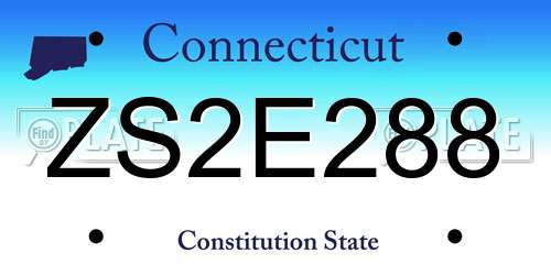 ZS2E288 Connecticut License Plate
