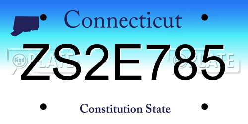 ZS2E785 Connecticut License Plate
