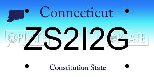 ZS2I2G Connecticut License Plate