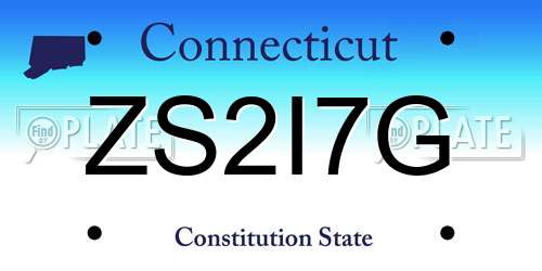 ZS2I7G Connecticut License Plate