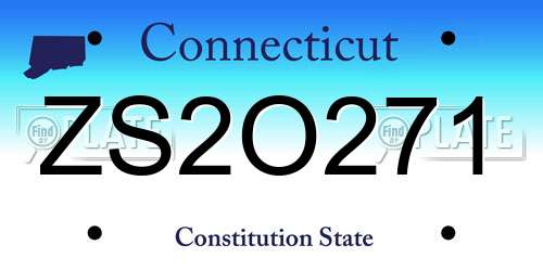 ZS2O271 Connecticut License Plate
