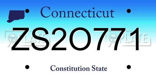 ZS2O771 Connecticut License Plate