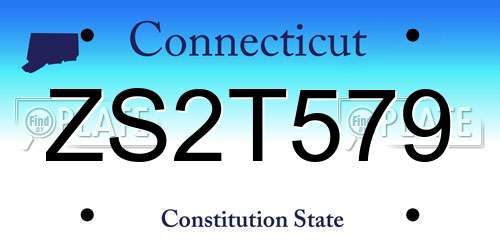 ZS2T579 Connecticut License Plate